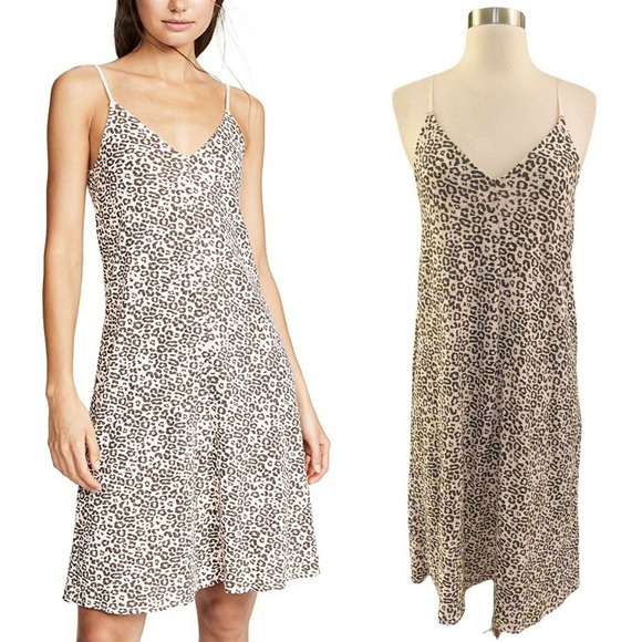 ATM Leopard Slip Dress Anthony Thomas Melillo  Lunar Combo Sleeveless Cami Small - Picture 10 of 10